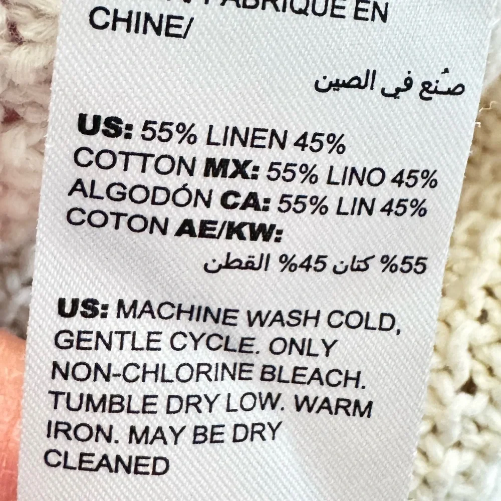 NWOT Chico’s linen cotton‎ blend knit Women's Purple/Cream Sweater size M 8-10